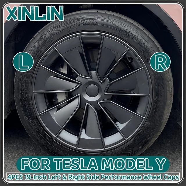 4 SZTUK 19-calowy kołpak piasty do Tesla Model Y 2024 Wydajny zamiennik kołpak koła Prawy i lewy kołpak koła Pełna osłona felgi Akcesoria