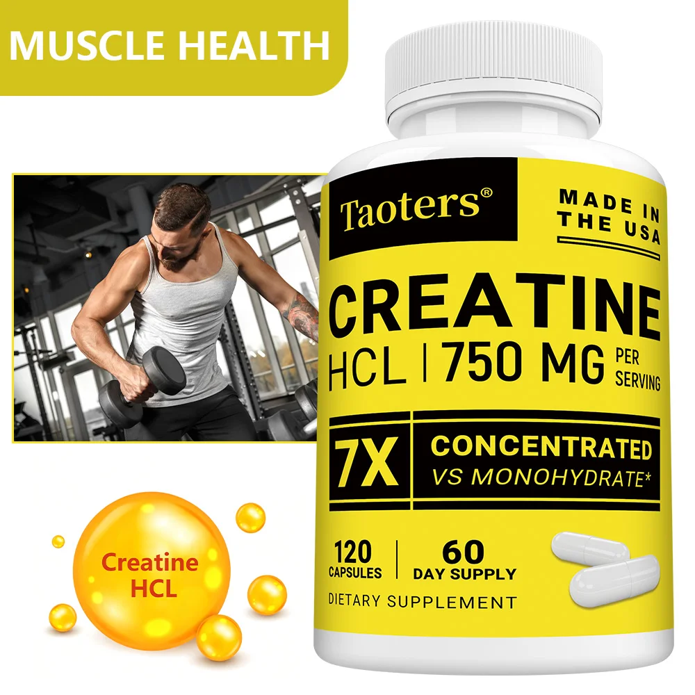 

Creatine HCL 750mg Capsules - Support Focus Muscle Strength Athletic Performance Energy Endurance & Post Workout Recovery