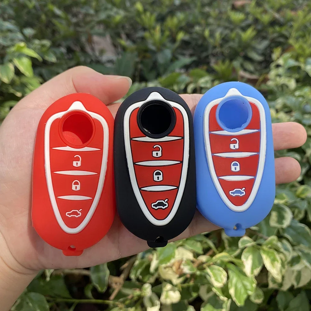 3 Button Silicone Car Key Cover Case for Alfa Romeo Mito Giulietta GTO 159 GTA 4C Mito Flip Remote Keychain Skin Protector Shell