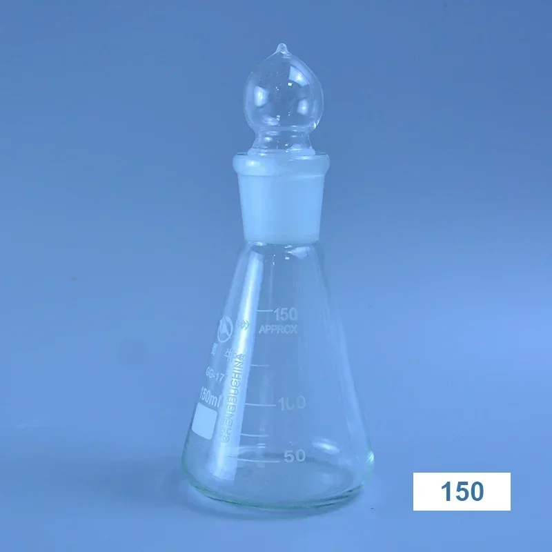 High-quality 150ml Glass conical flask with cap Glass Erlenmeyer Flask  for laboratory triangle flask Boro 3.3