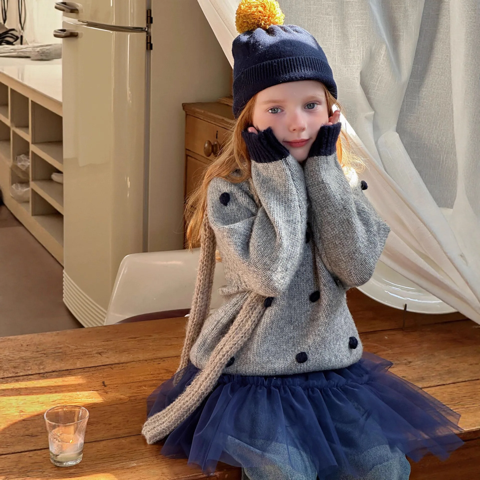 Girls Sweater 2025 New Winter Girl Baby Foreign Winter Children's Autumn and Winter Knitted Bottoming Shirt Top