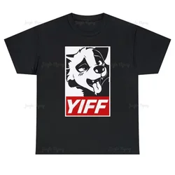 Top Yiff T-Shirt Cute Furry Anime Fans Gift Men Clothing 100% Cotton Unisex O-Neck Summer Soft