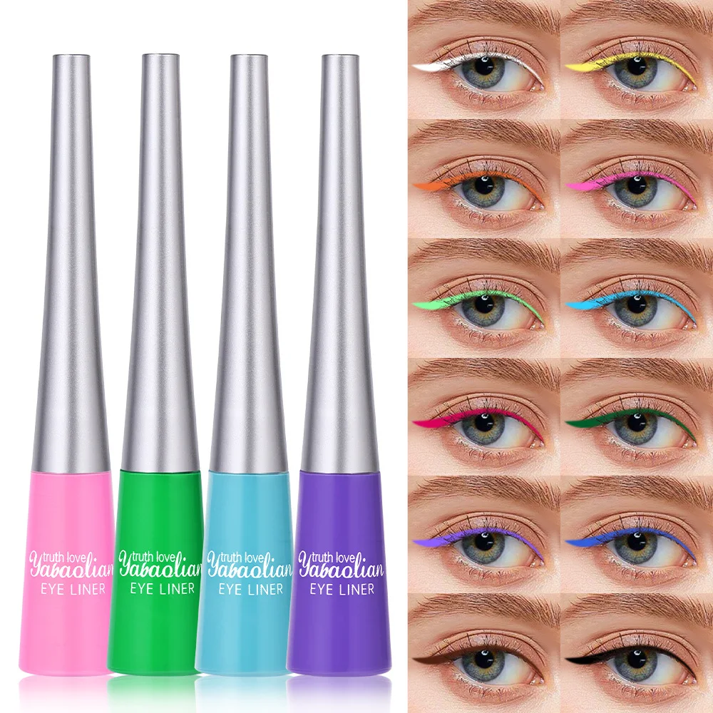 新しい韓国製リキッドアイライナー、カラフルなメイクアップ、防水、速乾性、12色、目元美容＆健康