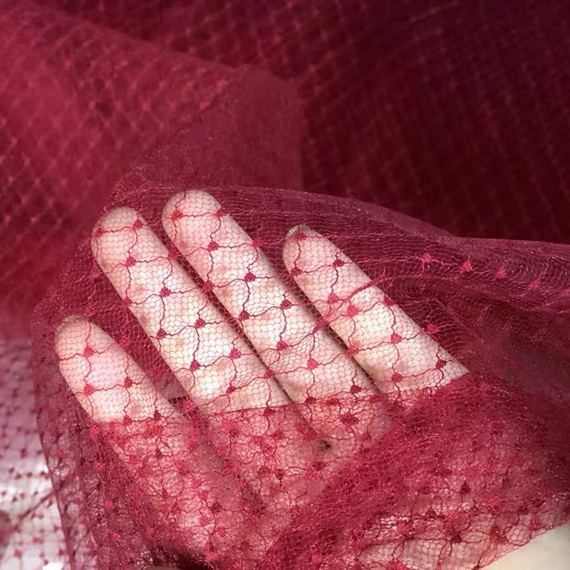 50X150 سنتيمتر أسود أبيض الدانتيل شبكة نقطة الجاكار النسيج تول النسيج لفستان و ناموسية خليط التطريز Diy بها بنفسك المواد