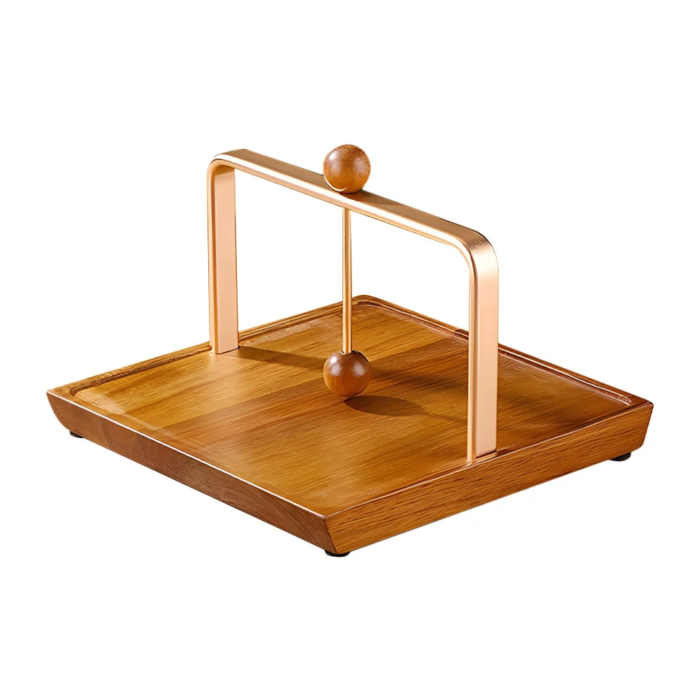 

Wooden Napkin Holder Square Tabletop Dispenser Home Kitchen Dining Decorative Stand Organizer Stable Stylish Gift