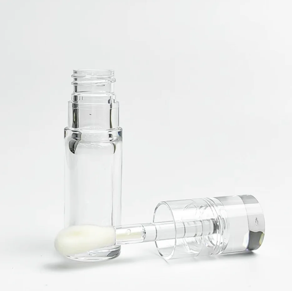 Leere Lipgloss-Röhre, Private Label, Lippenstift-Behälter, Flasche, runde transparente Röhrchen, 5,5 ml, Großhandel, 50 Stück/Menge