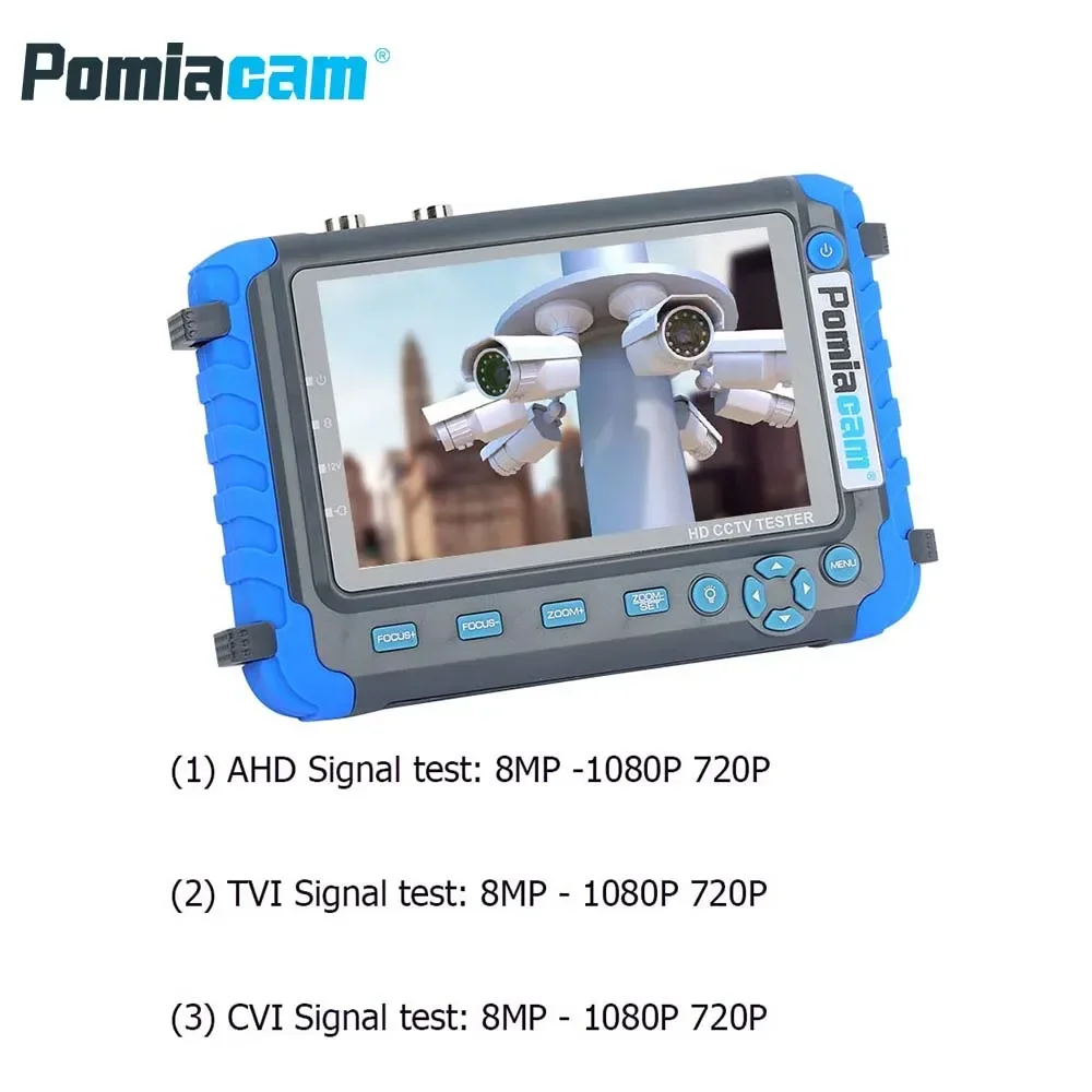 

CCTV Tester Monitor 8MP 5MP 1080P AHD/TVI/CVI Tester Monitor Video Test/PTZ Control/12V 5.0 Inch Wrist Coaxial 4-in-1 CameraIV8C