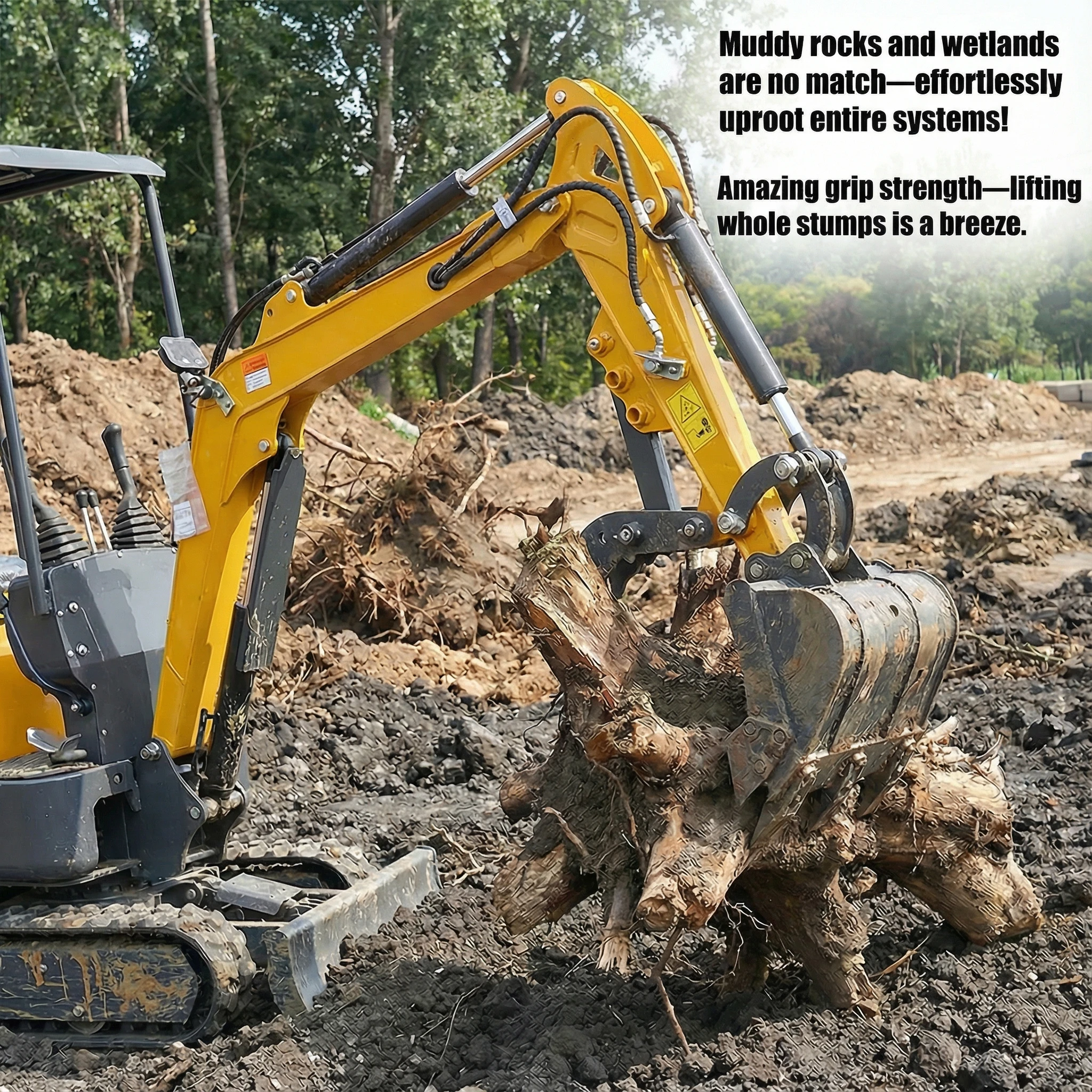 

1.2-ton tracked mini excavator imported hydraulics, low fuel consumption, high power. Perfect for yard, orchard & rural works.