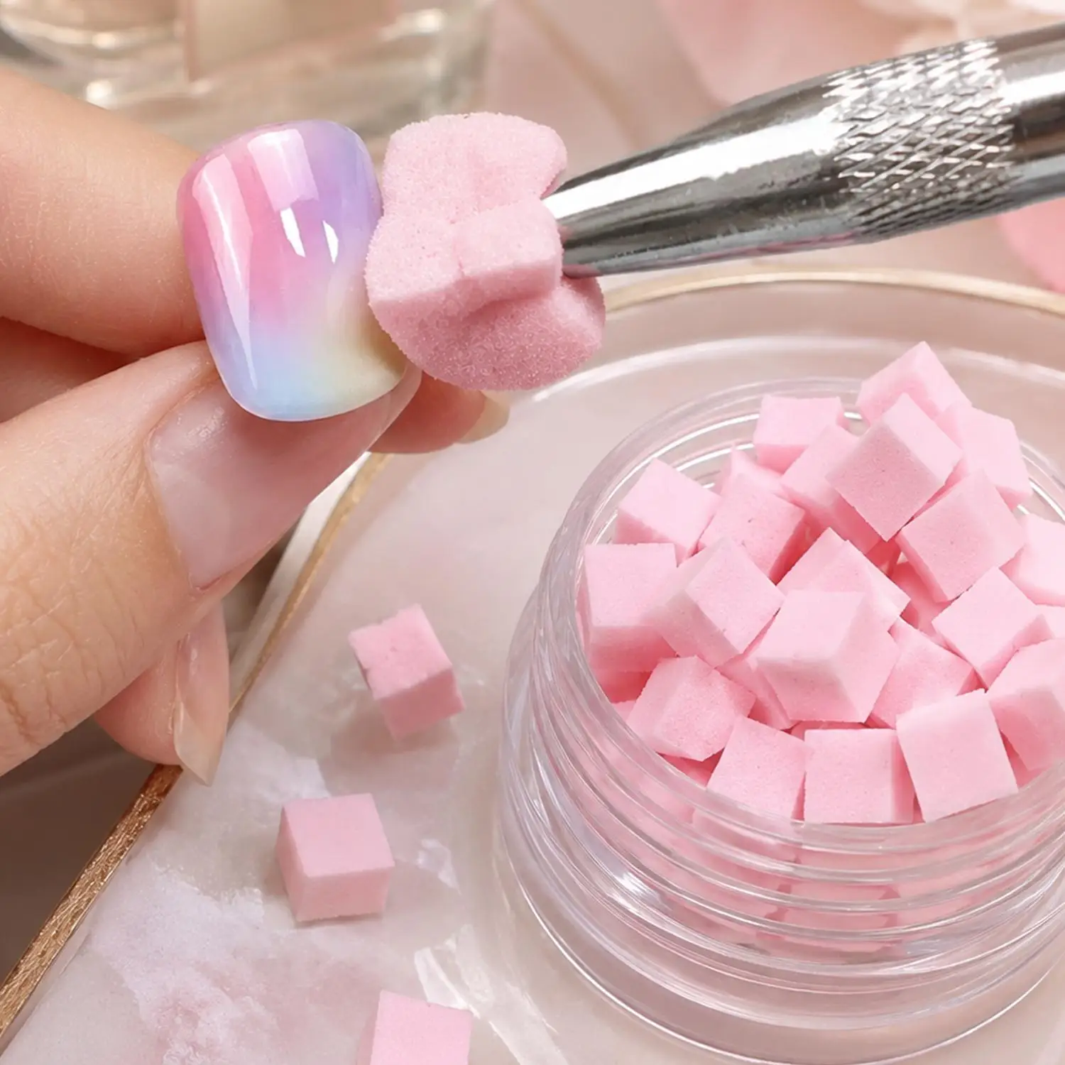 100/500pcs Multipurpose Square Nail Art Sponge DIY Blush Gradient Nail Brushes Gel Polish Design Beauty Manicure Supplies Tools