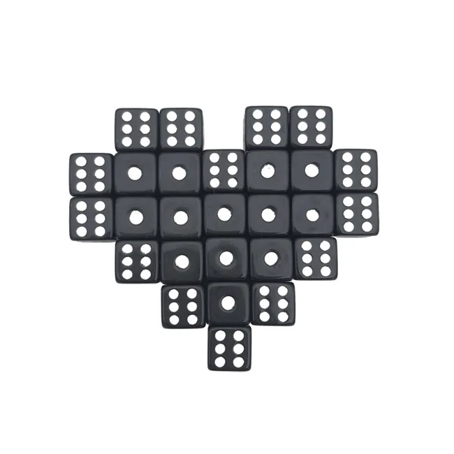 50 Piece 10mm Right angle round angle Point Dice Black white 6 Sided Dice DIY Game Accessory Decider Birthday Parties Cube