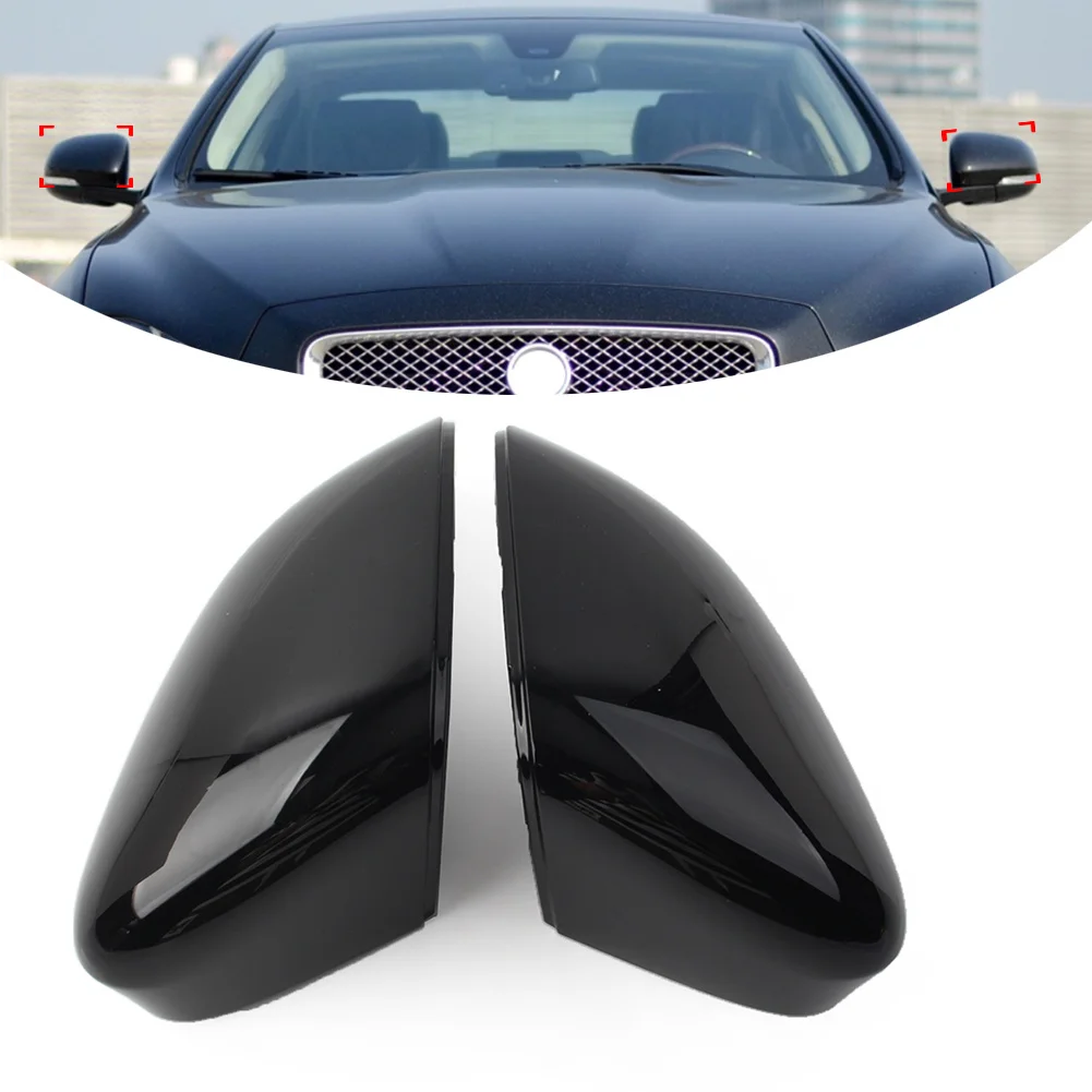 1 Pair Glossy Black Car Rear Wing Mirror Housing Cover For Jaguar XJ XJR XF XFR XFR-S XK XKR XKR-S I-Pace XE 