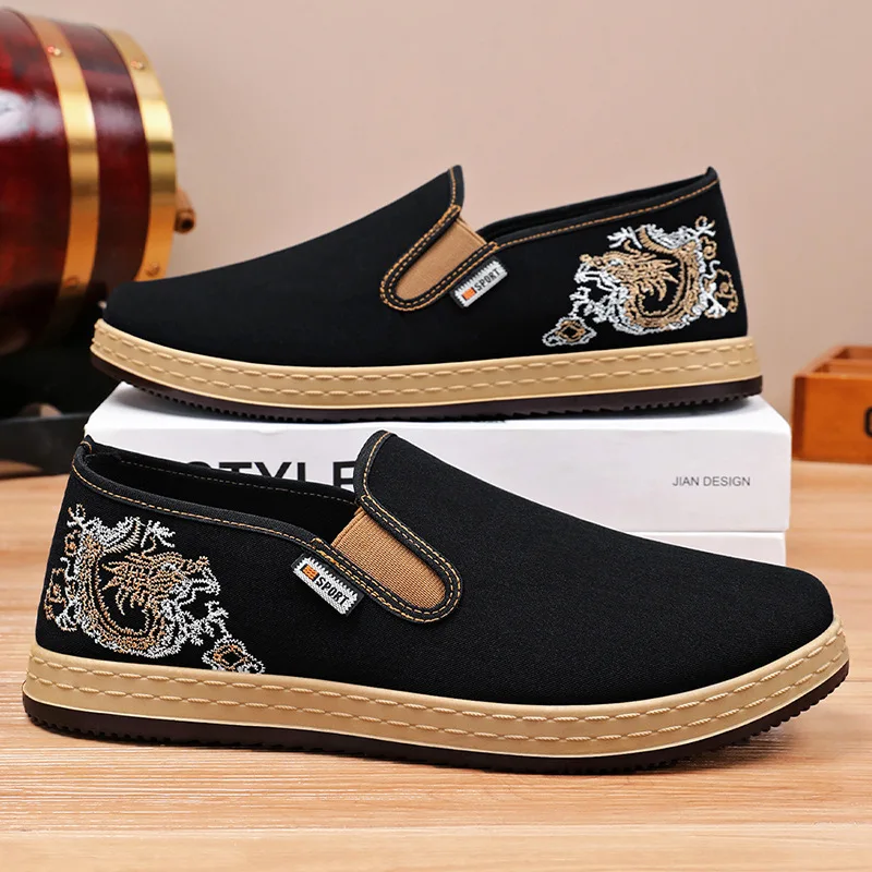 Men Loafers Slip on Canvas Shoes Breathable Summer Walking Flats for Male Dude Non Slip Soft Moccasins Summer Casual Shoes