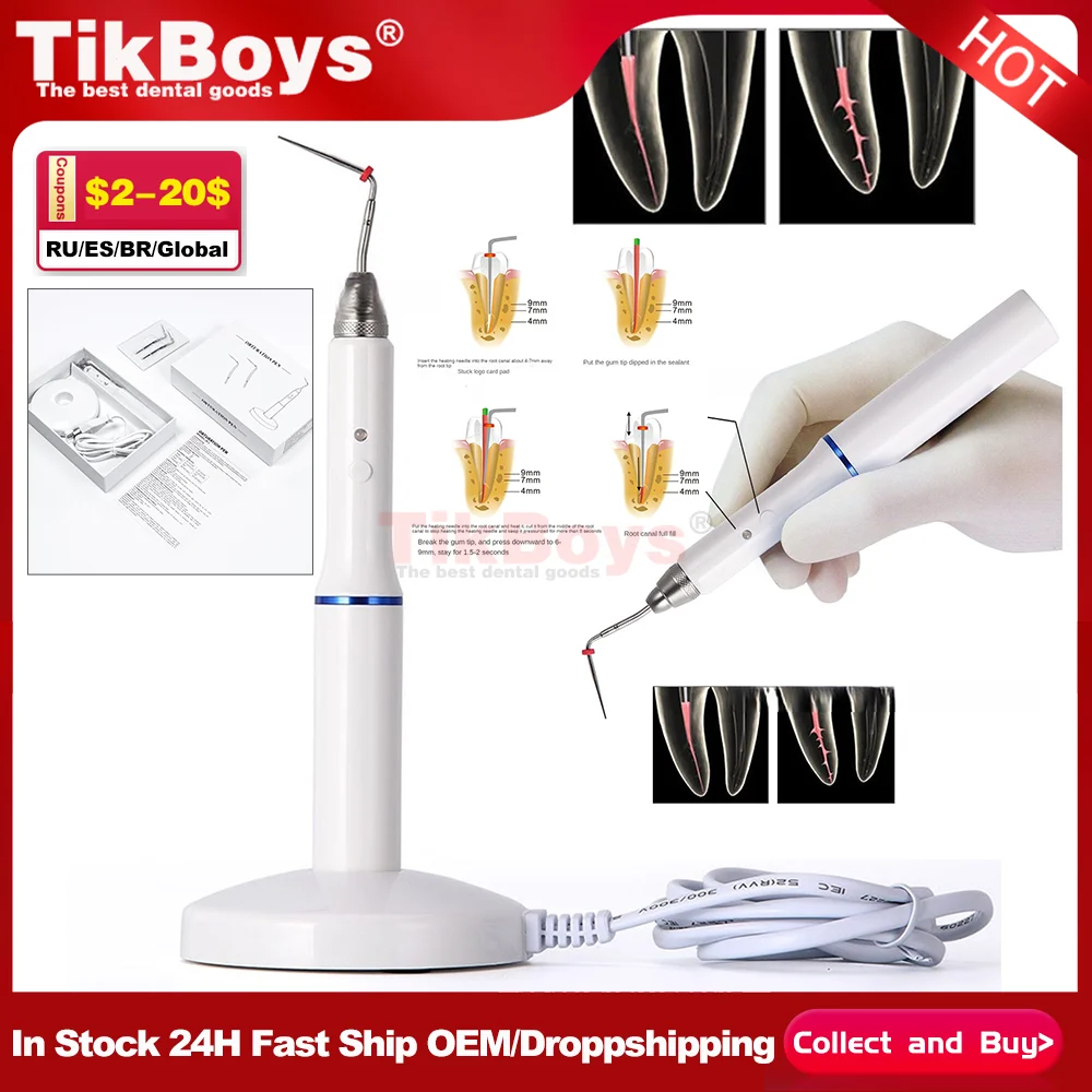 

Стоматологическая беспроводная беспроводная система обтурации гуттаперча, эндодонтическая ручка с подогревом + 2 наконечника, стоматологический инструмент, эндодонтическое оборудование