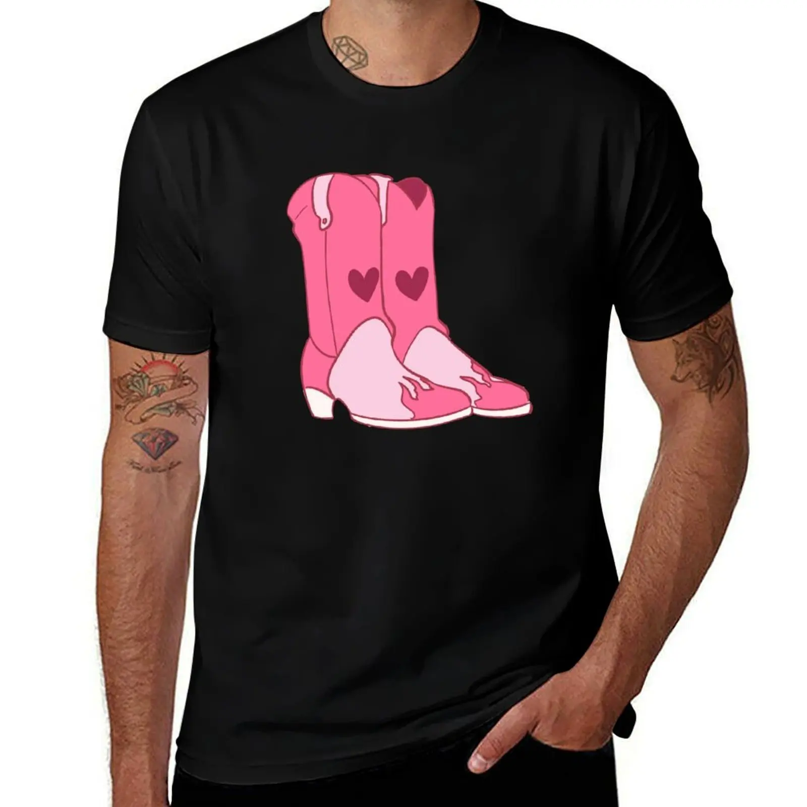

Cowboy Cowgirl Pink Boots T-Shirt Aesthetic clothing topping shirts graphic tee clothing for men