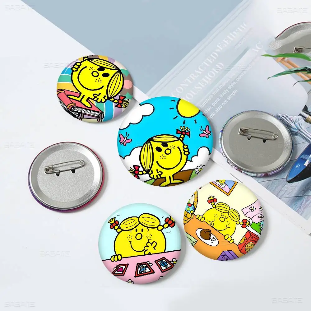 Children M-Mr Men L-Little Miss Anime Brooches Cute Cartoon  Badge Jacket Jeans Lapel Pin Gift Accessorie