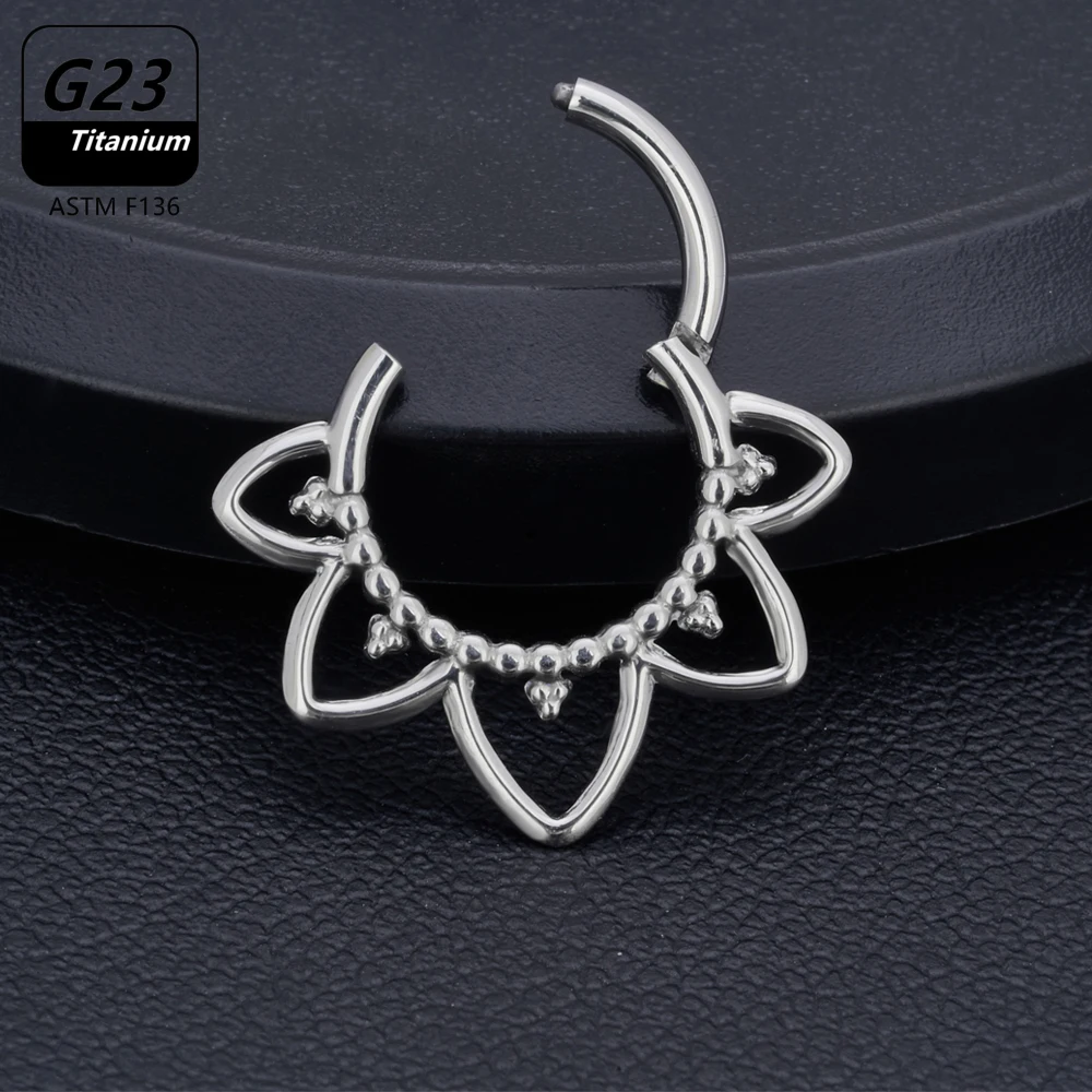 ASTM F136 G23 Titanium Piercing Nose Ring Hoop Earring lip ring Body Jewelry Cartilage Tragus Diaphragm Titanium Hing