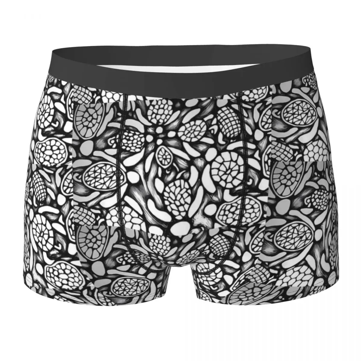 Black And White Turtles Underwear Animal 3D Pouch Trenky Boxershorts Customs Boxer Brief Elastic Male Panties Big Size