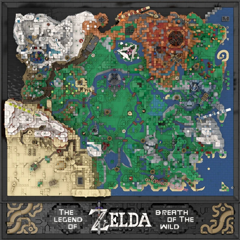 14876PCS Movie Games series MOC 1:13500 scale Legend of Zelding: Breath of the Wild Hyrule map model DIY creative ChildToy block