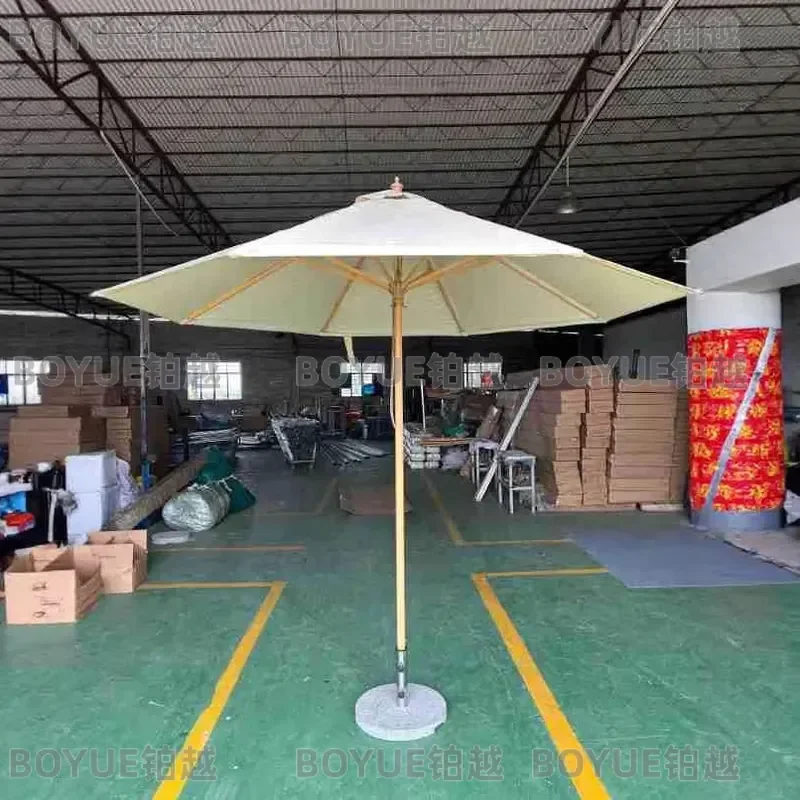 Large Outdoor Patio Umbrella 2.5m Modern Central Pole Sunshade for Garden Terrace Beach Windproof UV Protection Parasol