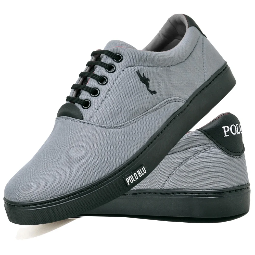 Tennis Sapatenis Cano Low Male Social Modern Gray/Black from 37 to 46.