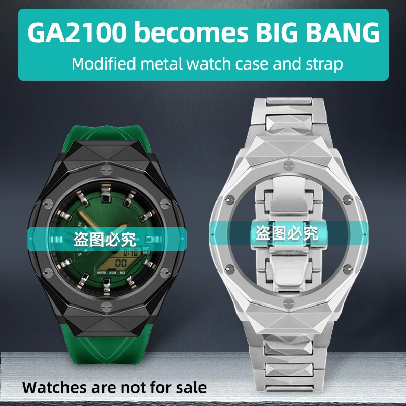 

Stainless Steel Mod Kit GA2100 Bezel Bracelet Parts For CasiOak case G-Shock Ga2100 Ga2110 Ga-b2100 bezel rubber strap set tools