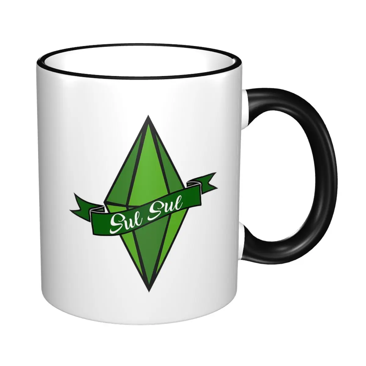Taza Plumbob Sul Sul, tazas de café de cerámica divertidas, tazas de té, taza de leche, regalo para mujer y hombre