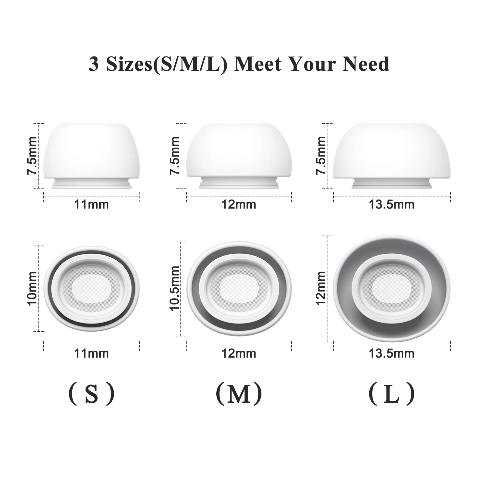 6 embouts en silicone pour Airpods Pro 1/2 Gen, protections pour écouteurs, réduction du bruit, couvre-écouteurs pour Apple Air Pods Pro