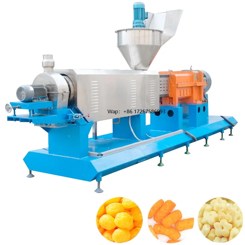 

Automatic Wheat Flour Snack Extruder Complete Puffed Wheat Snack Processing Line with Seasoning