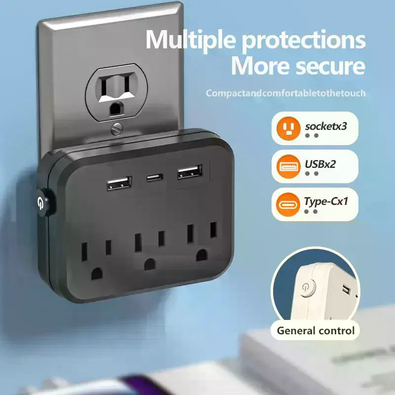 US Plug Socket Power Socket Without Extension Cord Or USB Type-C Port Socket , Two Specifications Suitable For Home Offices