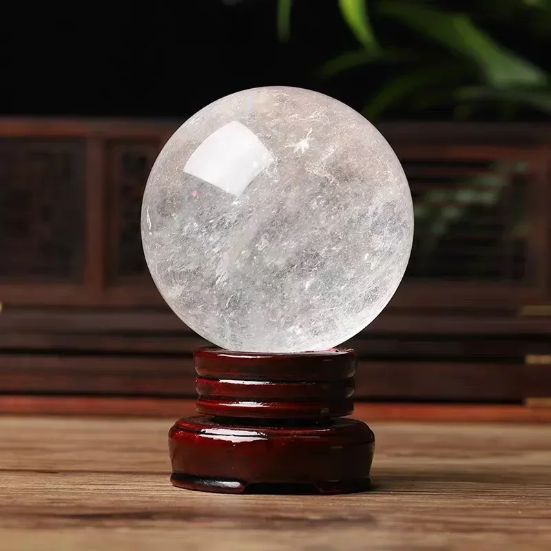 Natural white crystal ball ornaments, white porch, living room, home, raw stone polishing, support identification, gift factory