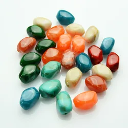 20 Pieces 12 * 20mm Retro Colored Irregular Straight Hole Acrylic Beads  DIY Charm Making Jewelry Necklace Accessories Materials