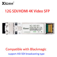 Xicom SFP+ Fiber Module 12G SDI/HDMI 4K Video SFP Switch Transceiver Support ASl Broadcasting Type Compatible with Blackmagic