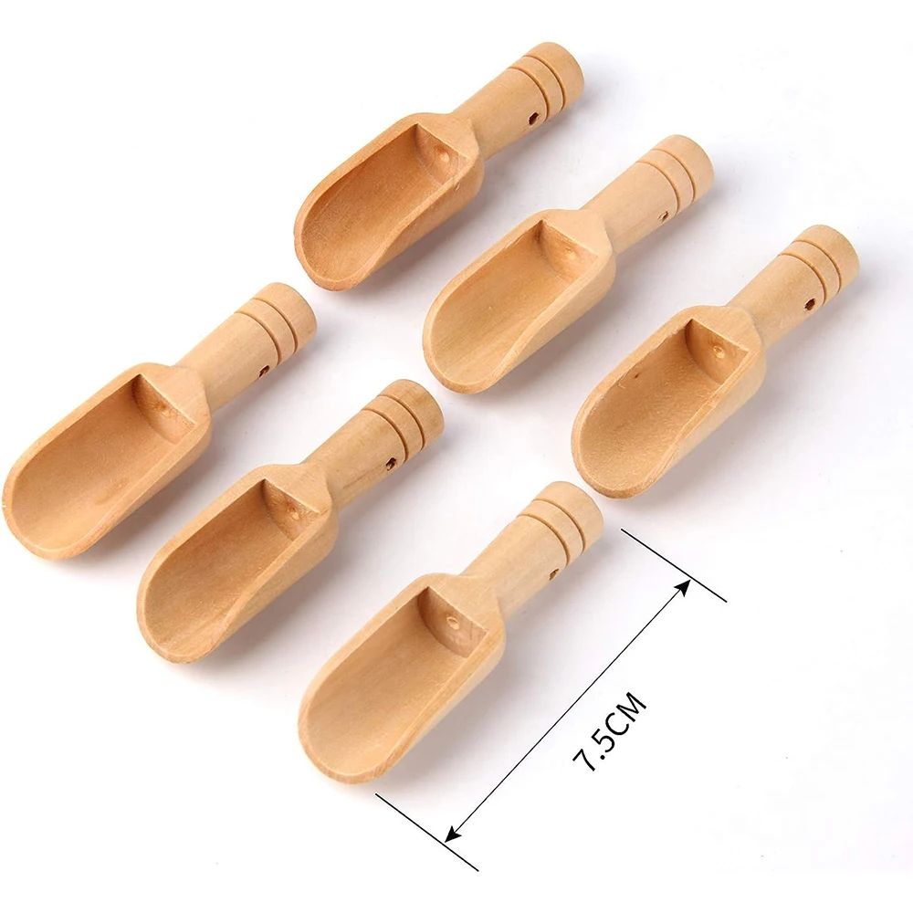 10/30/50/100pcs Coffee Mini Wooden Spoon Bath Salt Spoon Wooden Candy Spoon Laundry Detergent Spoon Set Baby Spoon Kitchen