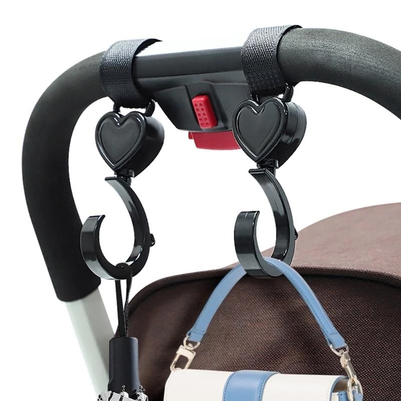 J15U ترقية خطاف لعربة الأطفال عربة خطاف حقيبة البلاستيك الأم خطاف حقيبة السنانير الدراجة 360 درجة الدورية عربة التسوق السنانير