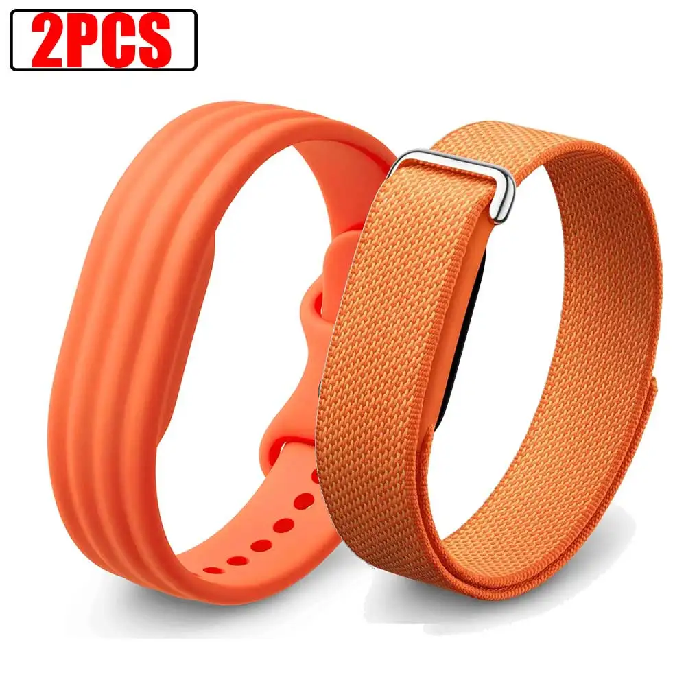 2pcs Silicone+Nylon Band For Google Fitbit Air Strap Adjustable Replacement Wristband For Fitbit Air Fitness Tracker Bracelet