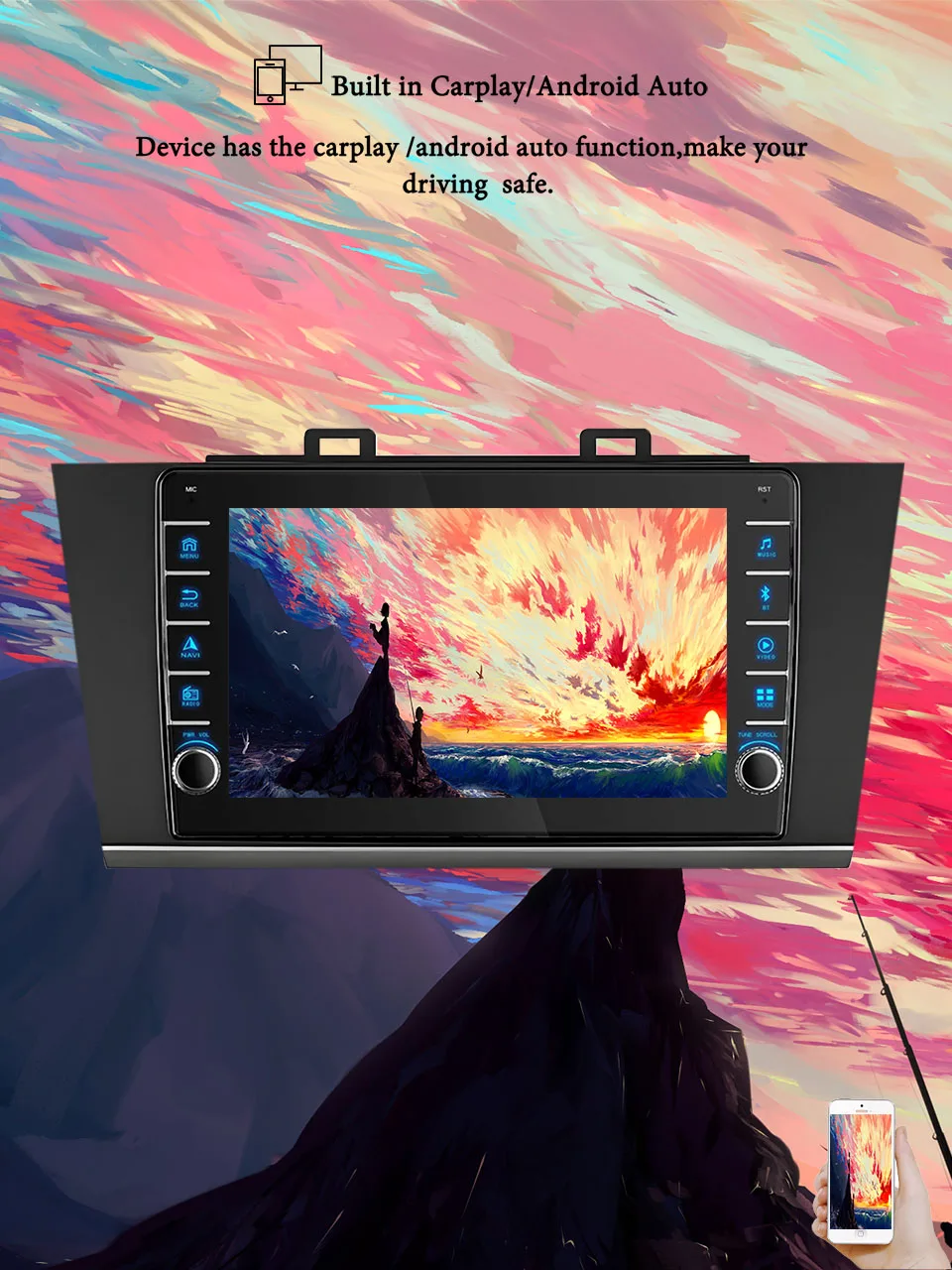 8G+128G Android14 For Subaru Outback Legacy 2014 - 2018 Car Radio Audio Multimedia Stereo PC Tablet GPS Monitor DVD Carplay Auto