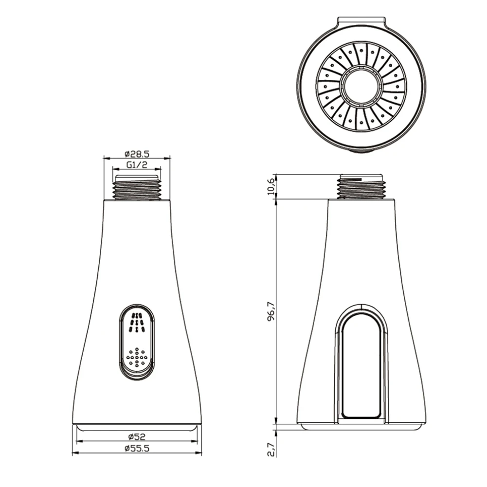 Pull Out Kitchen Faucet Nozzle G12 with LED Digital Water Temperature Display and Two Spray Modes Designed for Kitchen Sink Use view 4