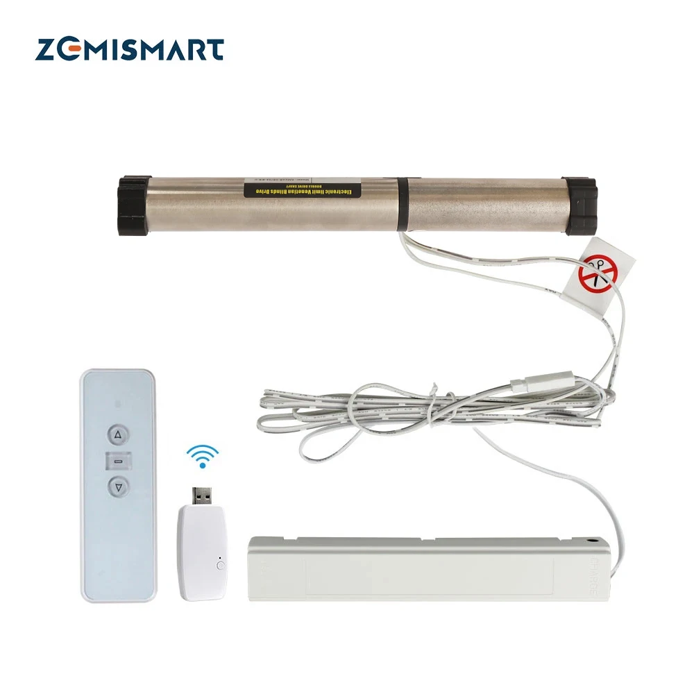 

Zemismart Tuya Smart Blind Motor Aluminum Alloy Shutter with WiFi USB Dongle Battery Charging Alexa Google Home Control