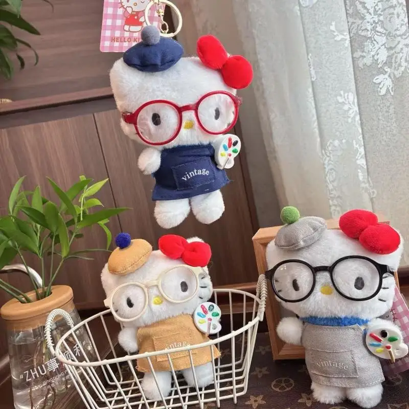 

Hello Kitty Plush Doll Fashionable Keychain DIY Cute Patch Bag Pendant For Children's Girl Gift