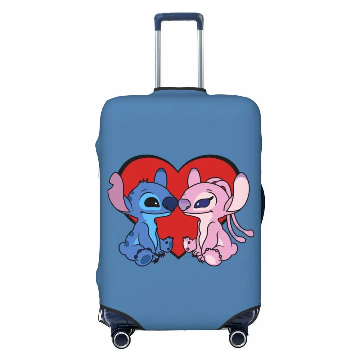 

Custom Stitch And Angel In Love Luggage Cover Cute Cartoon Monster Suitcase Protector Covers Suit For 18-32 inch