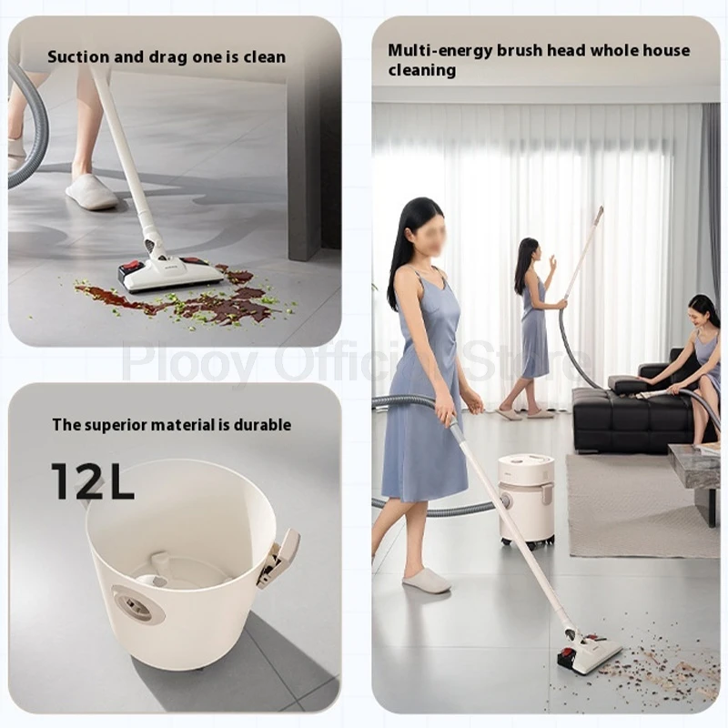 1000W Powerful Barrel Vacuum Cleaner Home Wet Dry Use Multi purpose Commercial Stainless Steel High Strong Suction Capacity