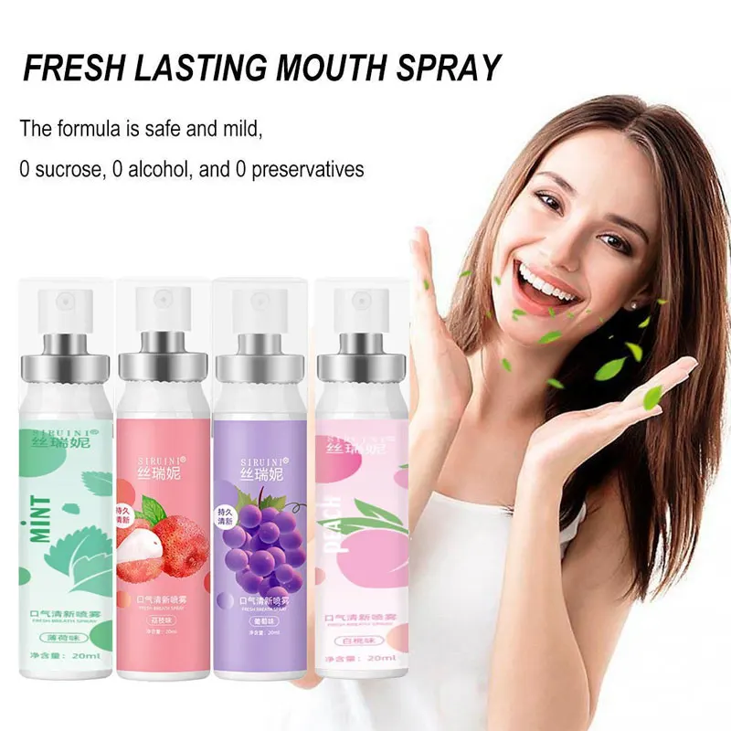 Fresh Breath Freshener Spray 20ml,Alcohol Free Non Irritating Long Lasting Mint Oral Care Mouth Freshener Portable Breath Spray
