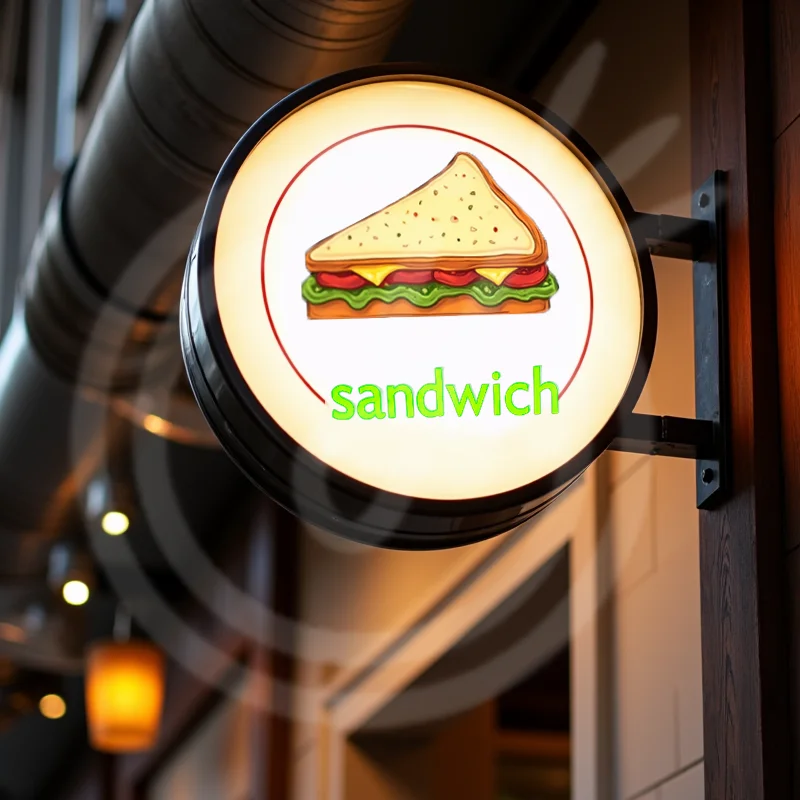 

Custom Sandwich Round Waterproof Acrylic LED Light Box Outdoor Business Sign Double Sided Backlit Advertising Display