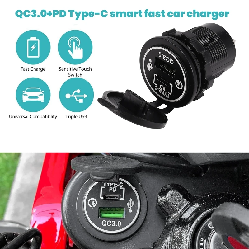 Motorcycle Accessories For Honda NX400 2024 NX 400 QC3.0 USB Type C PD Fast Charger Power Adapter Plug Socket