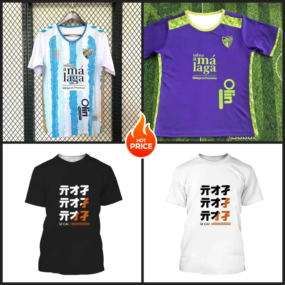 

Sleeved Crew Neck Tops Jerseys Malaga Outdoor Sports Quick Drying Tees Summer Men Soccer T Shirt Team Training Breathable Short