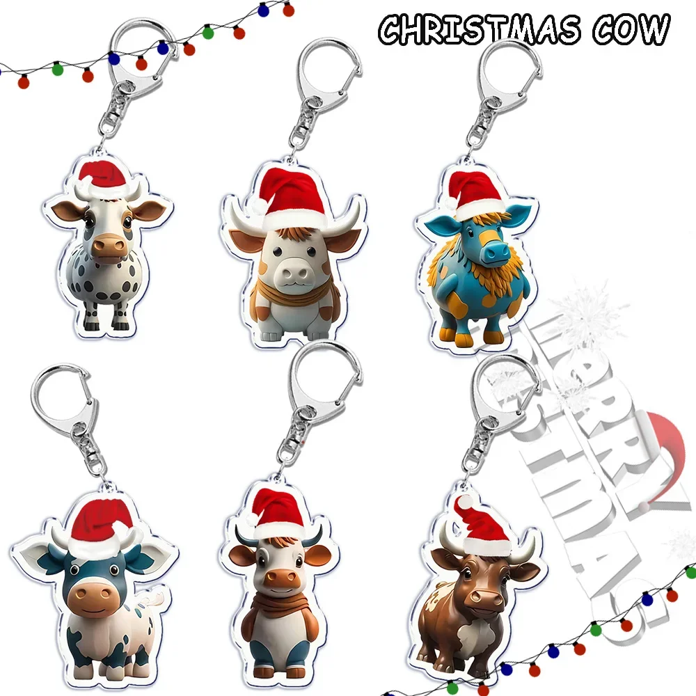 Christmas Sausage Hamster Keychain for Accessories Bag Pendant Cute Pet Key Chain Ring Keyring Jewelry Cow Cat Gifts Chaveiro