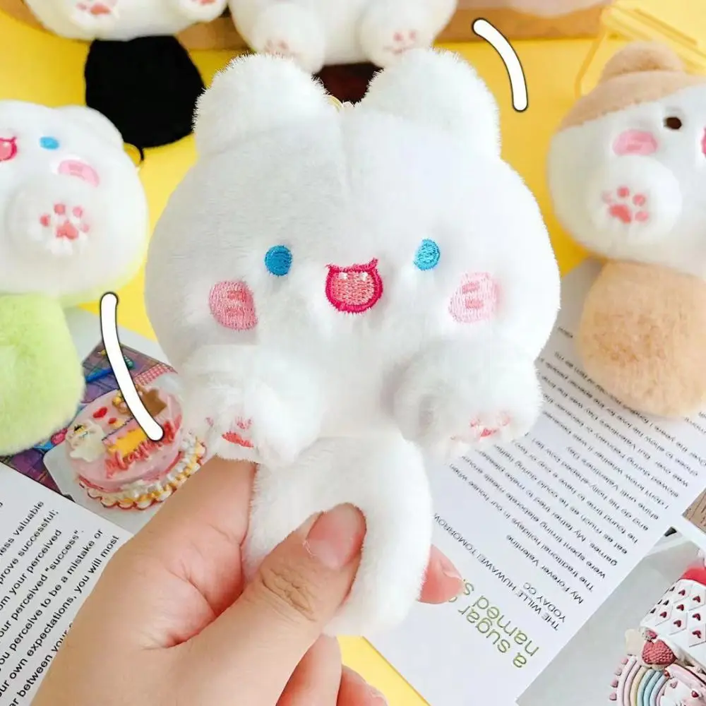 Plush Plush Cat Keychain Squeaking with Sound Squeak Cat Plush Keyring Random Color Cartoon Plush Cat Doll Pendant Couple Gift