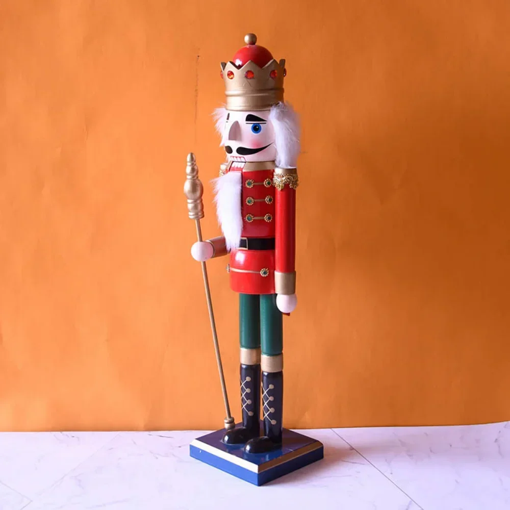 50CM Wooden Decorative Nutcracker Soldier Decorations 20 Inch Wooden Puppet Man New Year Christmas Party Decoration Crafts Gifts