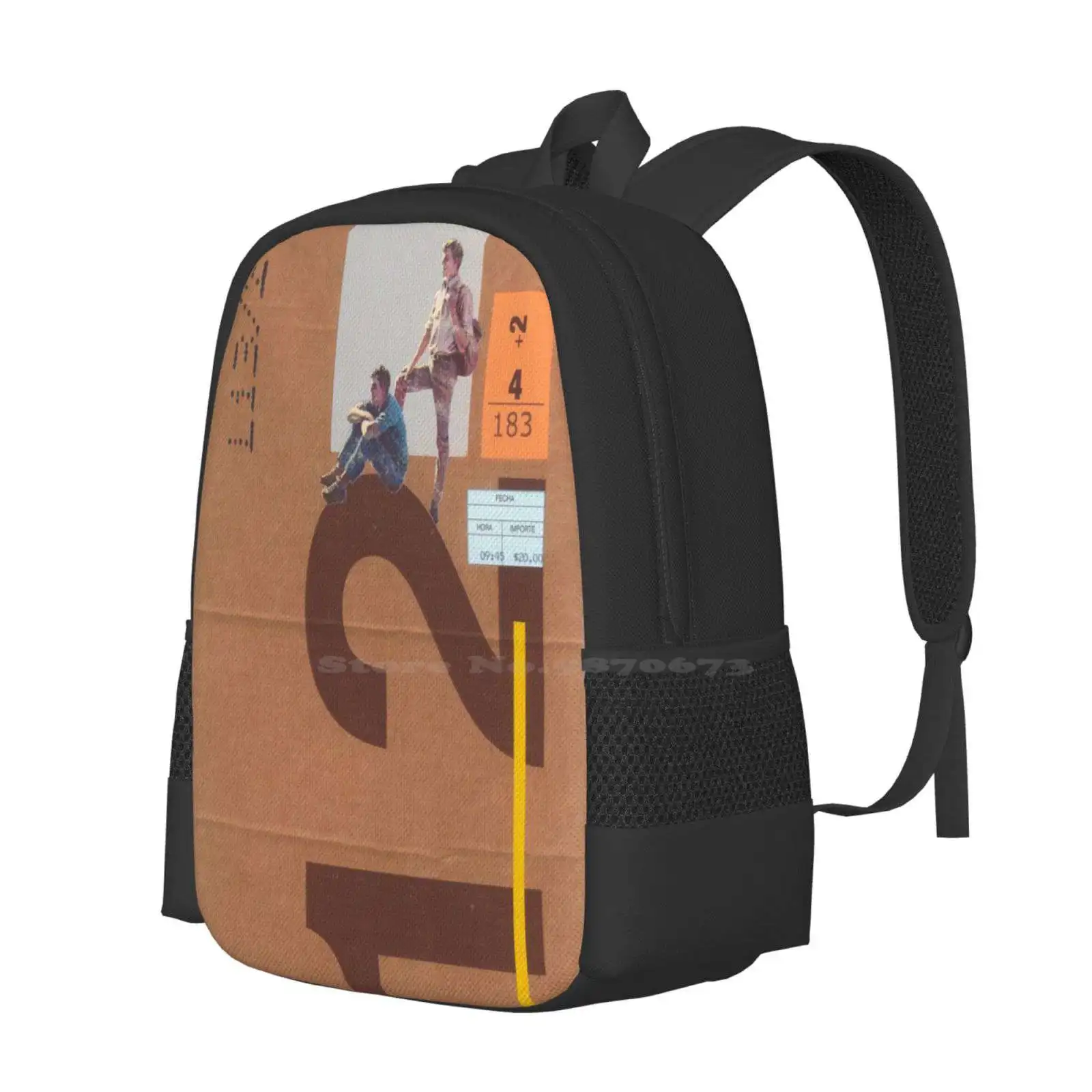 Outside Backpacks For School Teenagers Girls Travel Bags Cardboard Collage Pop Art Retro Typography Men Hiking Luis Enrique