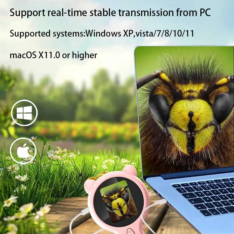 شاشة ملونة 2.0 بوصة، مجهر محمول عالي الوضوح للأطفال مع وظيفة صور وفيديو LED، علوم الألعاب التعليمية